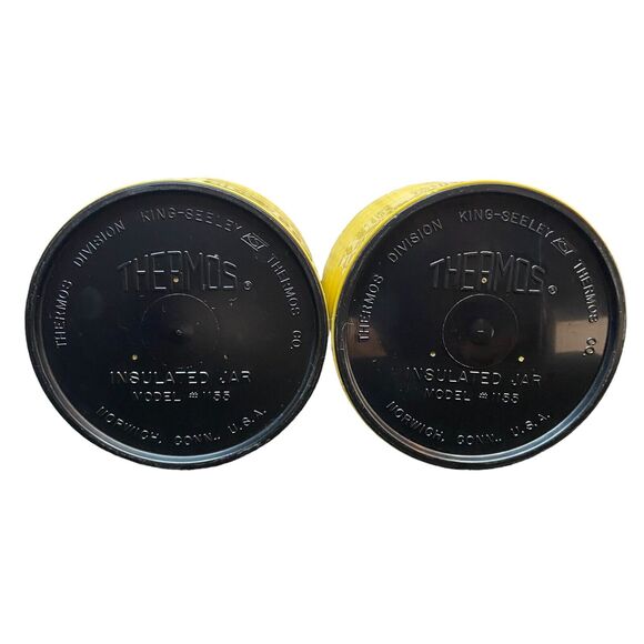 VTG SET OF 2 - THERMOS King Seeley Insulated Yellow Food Travel Container 1155/3 - Picture 15 of 16